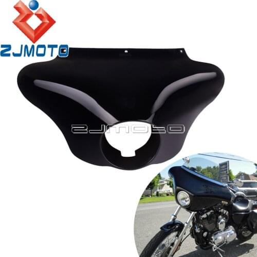 For Harley Touring Dyna Sportster 48 Fortyeight Street 75 Black Front Headlight Cover Cowl Outer Batwing Fairing Motorcycle Part