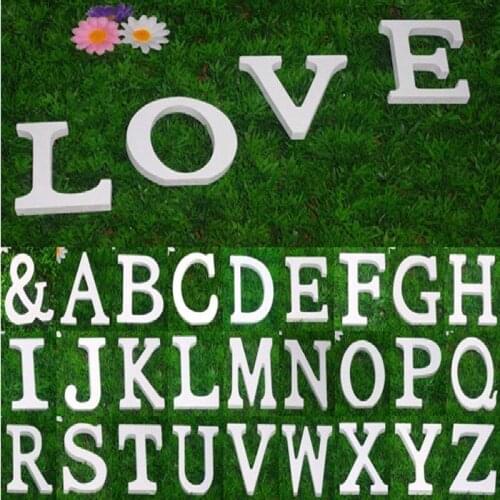 Decoration Crafts Figurines White 3D English Letters Decoration Wooden Name Plaques Wedding Ornaments Props