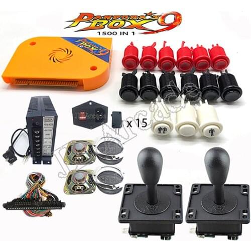 DIY Arcade Machine Cabinet Bundle Original Pandora Box 9 1500 Game Console Set with HAPP Push Buttons American 8 Way Joysticks