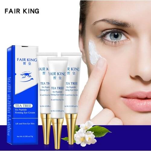 FAIR KING Tea Tree Six Peptide Eye Essence Anti-Wrinkle Snail Remover Dark Circles Eye Serum Against Puffiness Anti Aging 15g