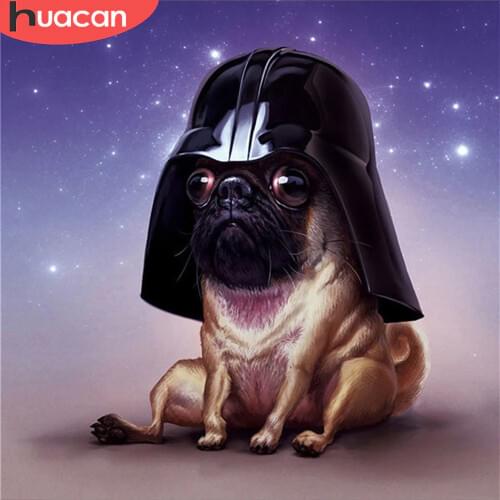 HUACAN Full Square Diamond Painting Dog 5D DIY Diamond Embroidery Animal Cross Stitch Kit Handmade Gift Home Decoration