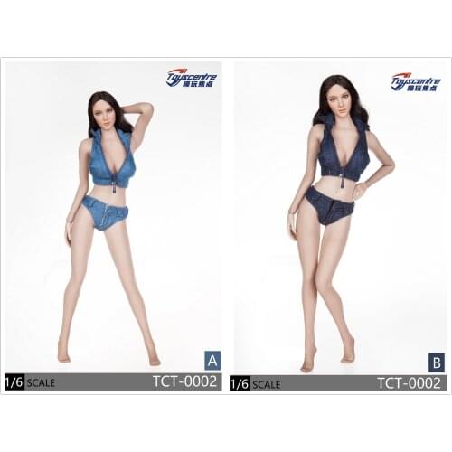Toys Centre TCT-0002 1/6 Female Blue / Dark Blue Jean Bikini Costume Set for 12inch Collectible Action Figure DIY