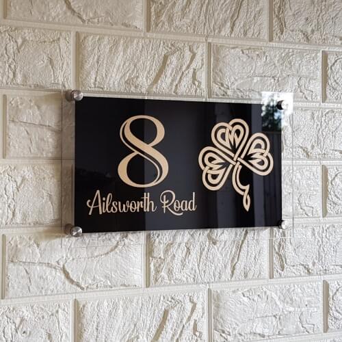 Custom Made Lucky Irish Ireland House Number Plaque Door Address Sign Apartment number Door sign Garden sign