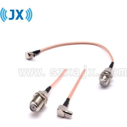 JX RF Coaxial cable F to TS9 connector F female to TS9 right angle RG316 Pigtail cable 15cm fast ship