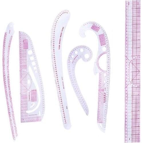 KAOBUY 6pcs/set Sewing Rules French Curve Set Cutting Ruler DIY Metric Yardstick Sleeve Arm Garment Rulers