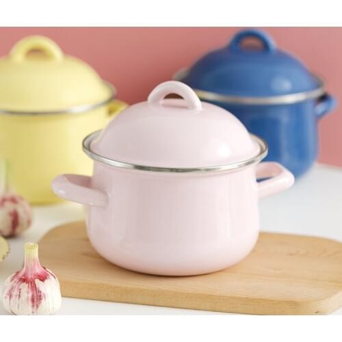1.5L Casserole Cooking Thick Enamel pot Soup pot Milk pot Baby Food Supplement Pot Instant Mini Noodle Pot