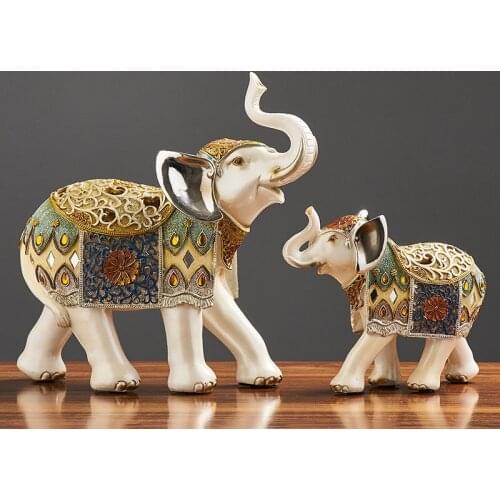 Creative Home Decor Accessories Elephant Figurine Decoration Living Room Porch TV Cabinet Wine Cabinet Small Furnishings Gifts