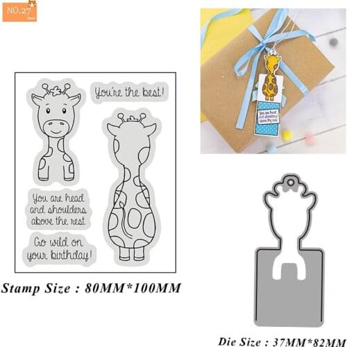 Giraffe Front Back Metal Cutting Dies Stencil Scrapbooking Embossing 2021 New Christmas Craft Stamps And Dies