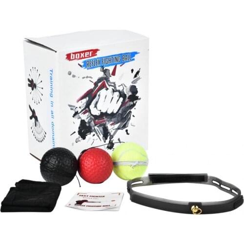 3 Pack Boxing Speed Ball Silica Gel Fighting Ball Reflex Boxing React Training Boxer Speed Punch with Head Band punching bag