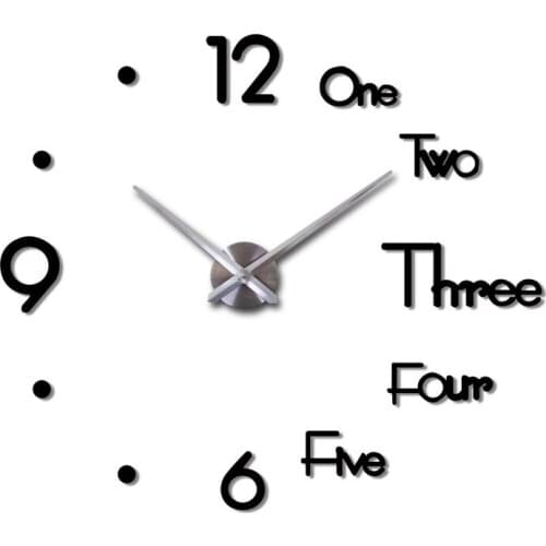 Wall Clock Metal Quartz Watch Clocks 3d Diy Home Decorative Acrylic Mirror Stickers Modern Needle Living Room Office Decoration