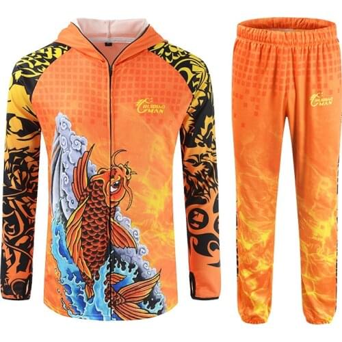 2020 New Dropshipping Fishing Hoodie Outdoor Sports Anti-UV Fishing Top& Pant Men Anti-mosquito Clothing Hiking Camping Hoodie