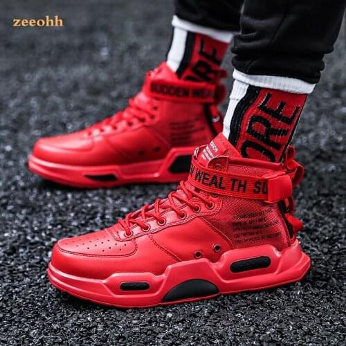 2020 Mens Outdoor Autumn Casual Boots Trend High tops Sneakers Fashion Sports Shoes Popular Red Hip Shoes zapatos de mujer Men