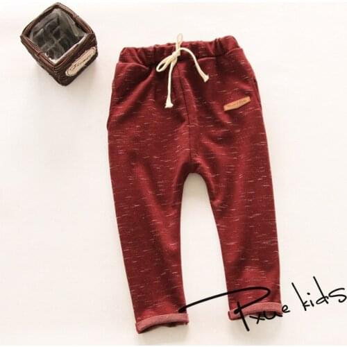 2016 Girls & Boy Harem Capris Pants For Age 2-7 New Cute Candy Color Terry Child Clothing Solid Kids Children Long Pants