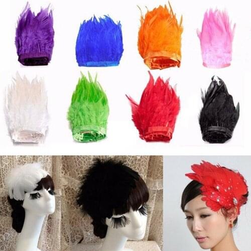 Rooster Hackle Feather Fringe Trim Sewing Costume Millinery Craft Cloth Decor