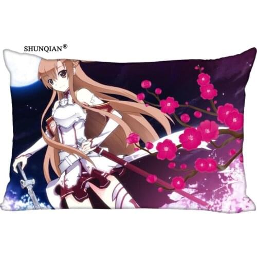 Hot Custom Sword Art Online Rectangular Pillowcase Home Bedroom Living Room Silk Pillowcase Two Sides Printing More Size