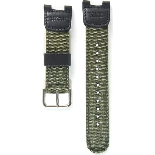 Military Green Nylon Watchband for Casio SGW-100 Waterproof Strap Replacement Driving Sport Watch Accessories