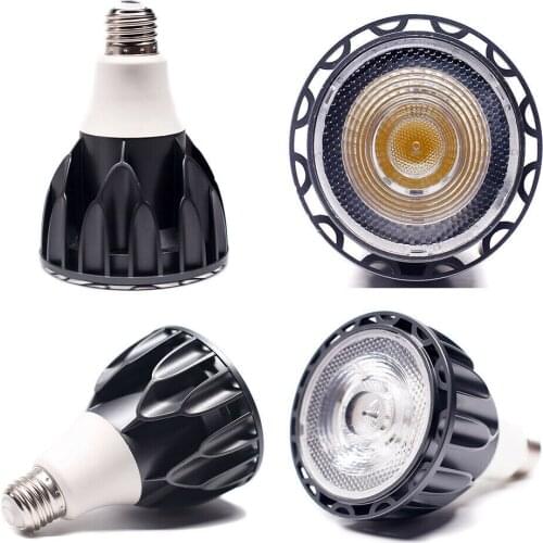 Dimmable 18W E27 LED COB Spotlight Lamp Bulb 110V 220V 85-265V Day White Light 6000K 6500K Cold Black Gray Sliver Shell