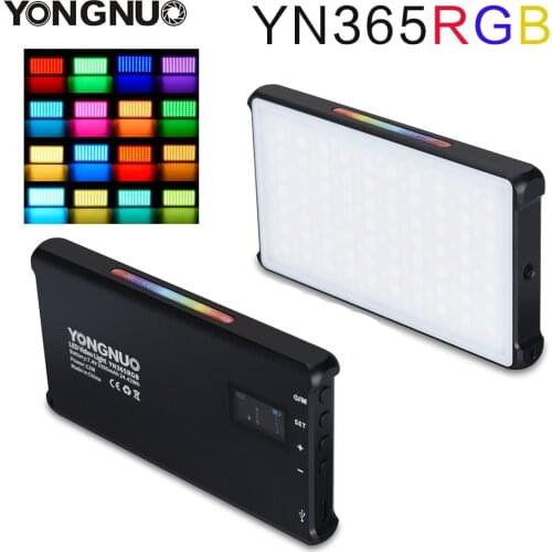 YONGNUO YN365 RGB 12W LED Video Light Colorful Photography Video Lighting Studio DSLR Camera Light for Vlogging Live Sony Nikon