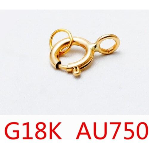 Jewelry Findings 18K Yellow Gold Spring Ring Clasp Connecter Link Jewelry For Necklace Bracelet 18KGF Stamped Tag