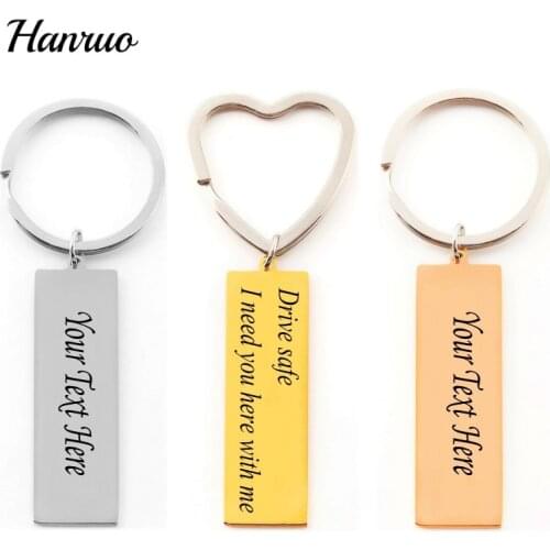 Customized Engraved Keychain Personalized Unique Gift Anti-lost Keyring Private Custom Engraved Your Name Texts Signature Gifts