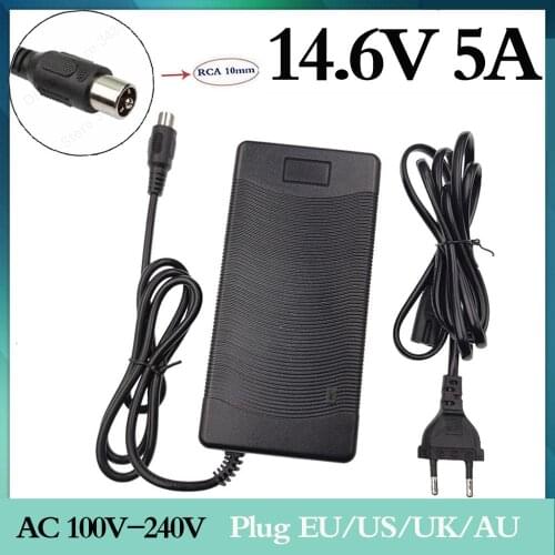 14.4 or 14.6V 14.6V5A charger for 4 series 3.2V 4 Series Lifepo4 Battery pack RCA connector good quality