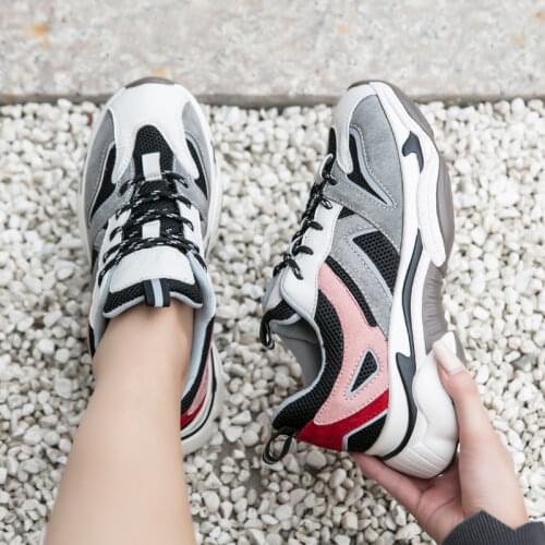 Womens Walking Jogging Black Sports Shoes Mesh Ladies Platform Female Footwear Tennis Womens Dad Shoes Luxury Women Sneakers