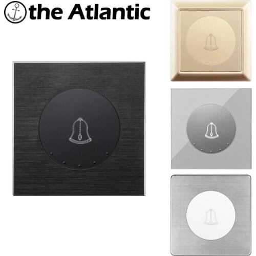 1Gang Doorbell Switch Reset Switch Wall Switch Plastic Glass Stainless Steel Aluminum Alloy Black White Gold Silver Gray Grey