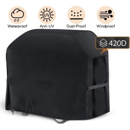 1PC 420D BBQ Cover Anti-Dust Waterproof Weber Heavy Duty Charbroil Grill Cover Rain Protective Barbecue Cover Round