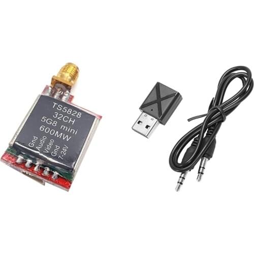1 Pcs TS5828 32CH 7-16V 600MW Wireless Video Audio Transmitter & 1 Pcs Mini Bluetooth 5.0 Audio Receiver Transmitter