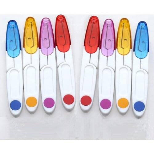 2Pcs Tailor Sewing Scissors Plastic Handle Needlework Nipper Snip Thread Cutter Scissors Crafts Stationery Cross-Stitch DIY Tool