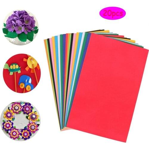 20 PCS 2mm Thick Assorted Colorful Crafting Sponge 10 Colors EVA Foam Handicraft Sheets for DIY Classroom Party Kids Art Craft