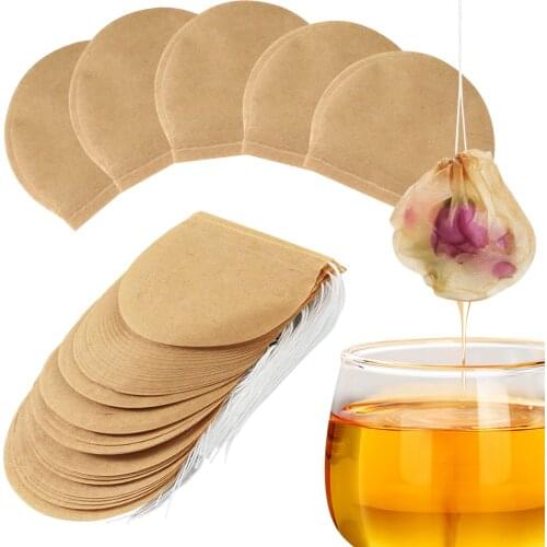 300pcs Tea Filter Bags Non-Toxic Infuser Natural Unbleached Paper Disposable Drawstring Loose Leaf Tea Bags Tea Bag Unbleached