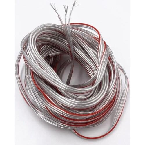 50M 22-awg Chassis fan wires 3PIN semi-finished line transparent bonding wire Extension cord 0.3mm2 white red parellel cable