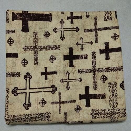50x105cm Various Christian Cross Printed Cotton Fabric Jesus Bible Cross Fabric Patchwork for Cloth Dress Party Home Decoration
