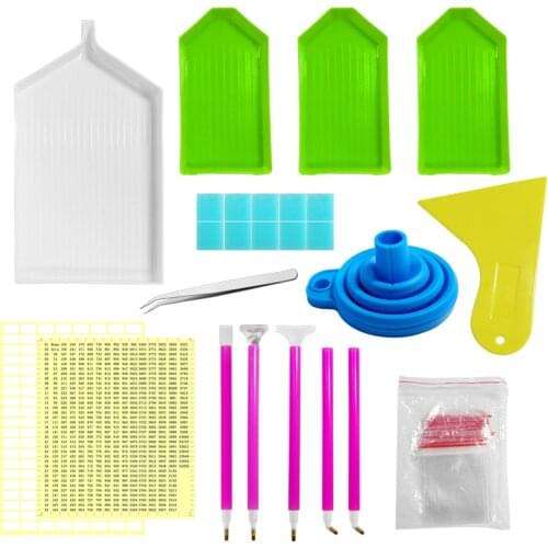5D Diy Diamond Painting Tools and Accessories Kits for Adults or Kids Cross Stitch Embroidery Pen Tools Set Mosaic Glue Pen Kit