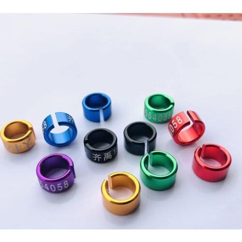 Customized bird ring canary bands aluminum with printing letters year numbers split aluminum ring
