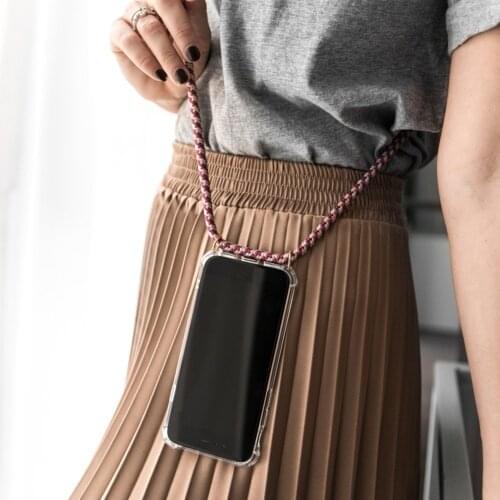Crossbody Necklace Cord Lanyard Case For OPPO A91 F15 A5 A9 2020 A11 A11X Reno 3 Pro 2 Z 2F ACE A Cover Transparent Clear Case