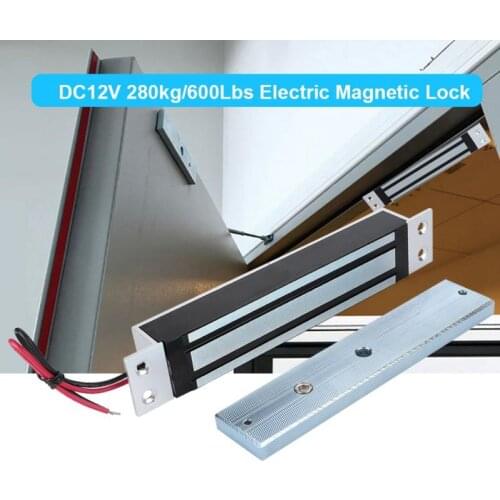 DC12V 280kg/600Lbs Electric Magnetic Door Lock Holding Force Door Lock Electromagnet Door Lock Home Security Locker NC Mode