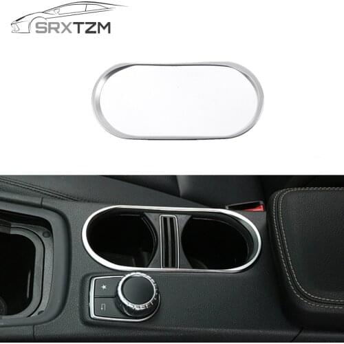 SRXTZM Center Console Water Cup Holder Frame Decoration Cover Trim For Mercedes Benz CLA C117 GLA X156 A class 2013-16 ABS Decal