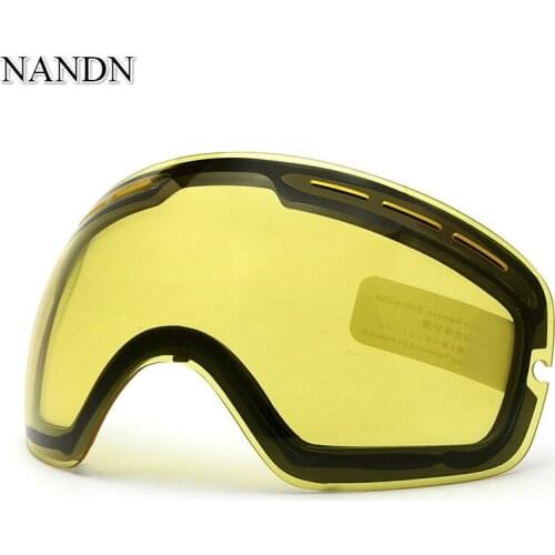Night Day Vision Double Layer Anti Fog Ski Goggles Lens, Changeable Lenses For Model NG3, Original DIY Skiing Goggle Extra Lens