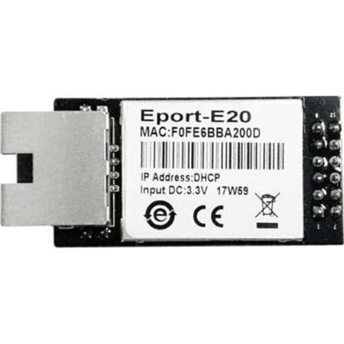 E20 FreeRTOS Network Server Port TTL Serial to Ethernet Embedded Module DHCP 3.3V TCP IP TelnetB