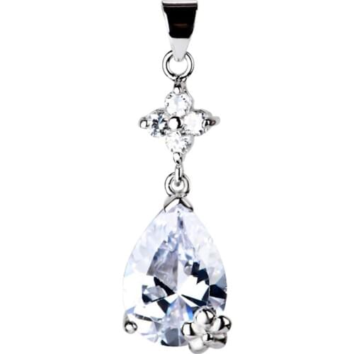GND0329 New 925 Sterling Silver Lovely Sweet Beauty Crystal CZ Luxury Lucky Necklaces Pendant Jewelry Gift For Women