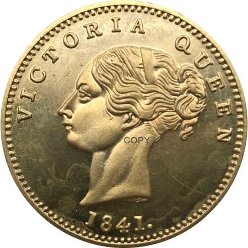 1841 S British India 1 Mohur gold coin Collectibles Brass Copy Coin