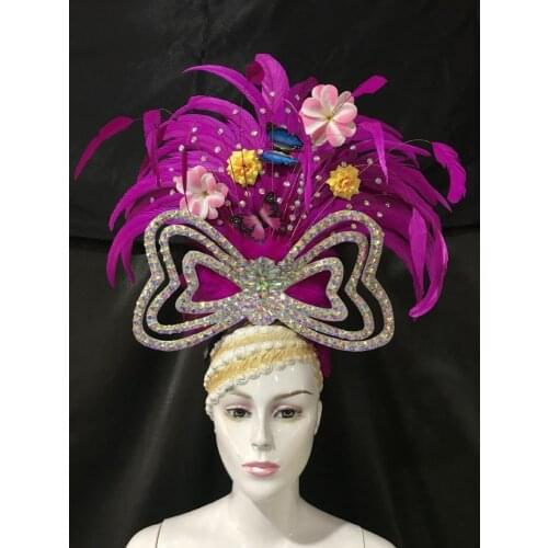 Latin dance Samba accessories Fashion exquisite headdress feathers Delicate dance shows accessories