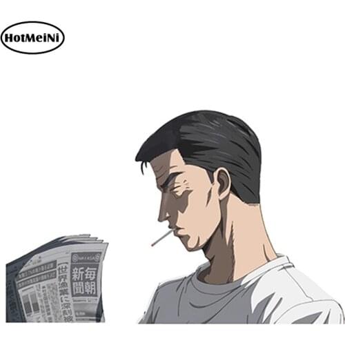 HotMeiNi 13cm x 9.9cm Funny Bunta Smoking with Newspaper Sticker Cartoon Car Stickers Motorcycle Decor Window Car Bumper Decal