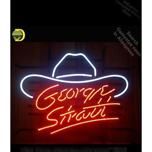 George Strait Neon Sign neon bulb Sign Real Glass Tube neon lights vintage Lamp Recreation Beer Room Iconic Sign Neon Bar Lamp