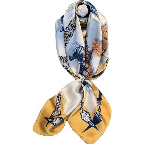 2020 New Design Brand Silk Scarves Autumn Women Shawls and Wraps Print Hijabs Scarfs Foulard Femme Pashmina Beach Stoles Luxury