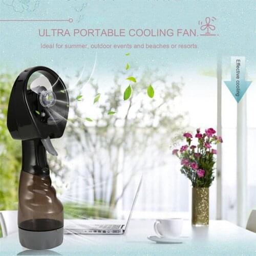 Summer portable Mini Handheld Cooling Fan Manual Press Mist Spray Air Humidifier Cooler for Home Office Travel