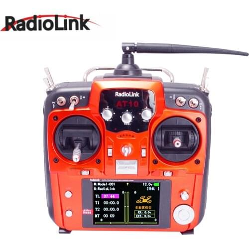 RadioLink AT10 II 2.4Ghz 12CH RC Transmitter with R12DS Receiver PRM-01 Voltage Feedback Module Battery for RC Quadcopter