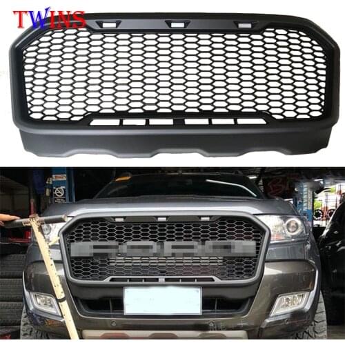 Fit For Ford Ranger Grille T7 2015- 2017 ABS black Racing Grill Xl Xlt Wildtrak Mk3